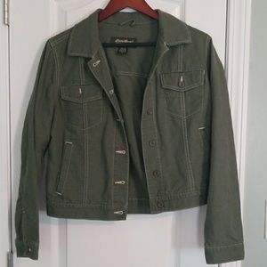 Eddie Bauer olive drab od green button up jacket